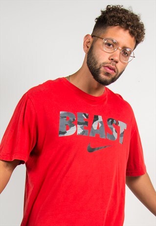 NIKE T-SHIRT BEAST SLOGAN CAMO