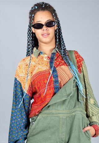 VINTAGE MULTI PATTERN FESTIVAL UNISEX SHIRT