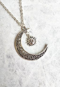 Statement Moon Celestial Sun Festival Necklace