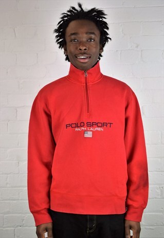 VINTAGE 90'S RALPH LAUREN 1/4 ZIP SWEATSHIRT