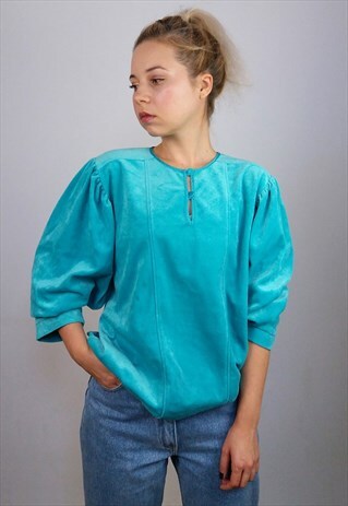 VINTAGE 80'S VELVET VELOUR SLEEPING JUMPER / PYJAMA TOP