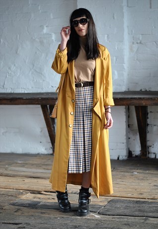 VINTAGE 80S MUSTARD DUSTER JACKET / DRESS