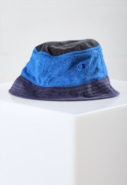 Reworked Vintage Champion Bucket Hat in Blue Summer Festival