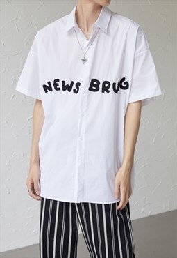 Men's towel embroidered lettering shirt AW2022 VOL.1