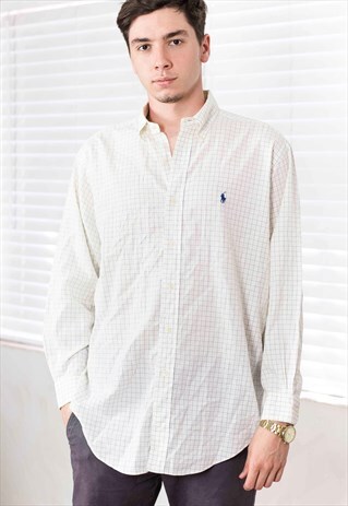 VINTAGE POLO RALPH LAUREN SHIRT LOGO 90S X 7.6
