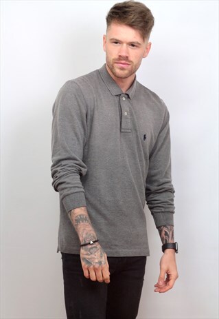 1990'S VINTAGE GREY RALPH LAUREN SWEATSHIRT