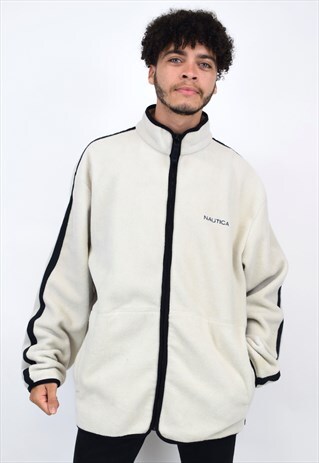 VINTAGE 90S NAUTICA CREAM FLEECE JACKET