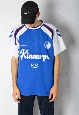 VINTAGE 90S BLUE HUMMEL SPORTS T-SHIRT