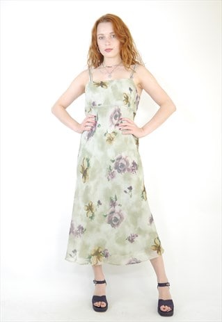 dresses asos marketplace floaty strappy midi 90s floral dress