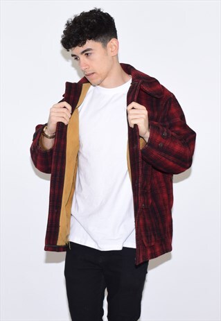 VINTAGE 90S RED WOOLRICH HUNTING JACKET