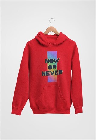 NOW OR NEVER RED HOODIE RETRO