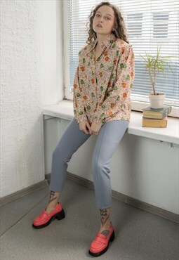 Vintage 80's Multicolour Floral Print Shirt