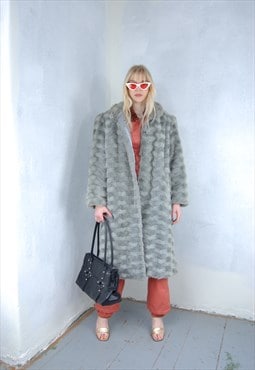 Vintage y2k fluffy tailored oversized afghan baggy cool coat