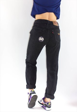 VINTAGE EMBROIDERED 501 BUTTON FLY JEANS