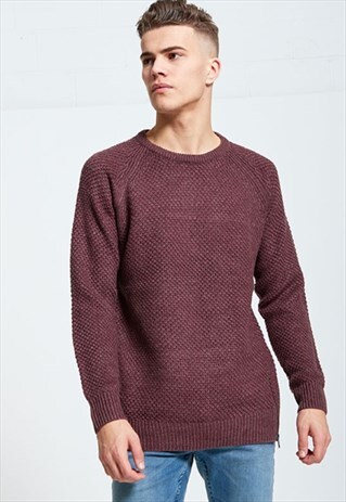 MENS CABLE KNIT ZIP DETAIL JUMPER FROM BRAVE SOUL