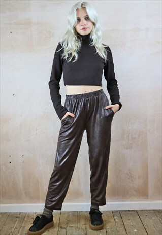 VEGAN LEATHER CROP TROUSERS