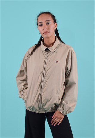 VINTAGE TOMMY HILFIGER TAN ZIP-UP JACKET