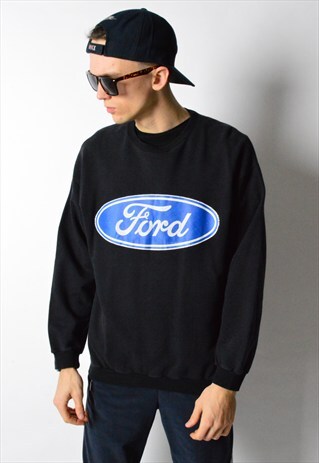 VINTAGE 90S BLACK FORD SWEATSHIRT JUMPER