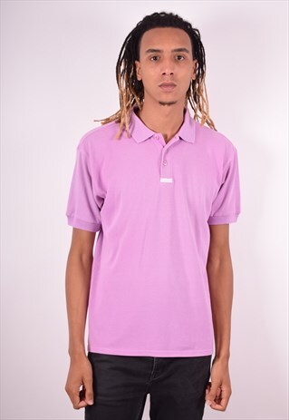 ADIDAS MENS VINTAGE POLO SHIRT LARGE PURPLE 90S
