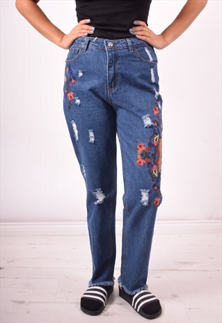 WOMENS VINTAGE JEANS W28 L28 BLUE 90S