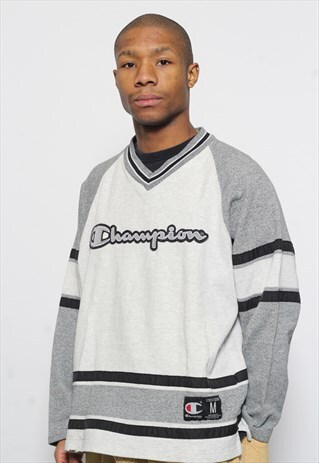 VINTAGE CHAMPION LOGO SWEATSHIRT GREY