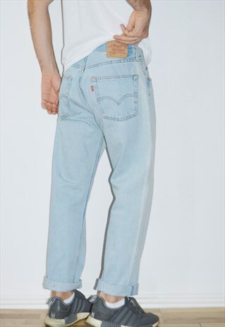 90'S LEVI'S 501 VINTAGE BLUE ROLLED JEANS