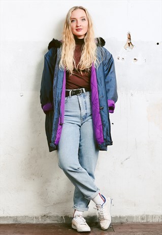 VINTAGE 90S BLUE HOLOGRAPHIC PARKA JACKET