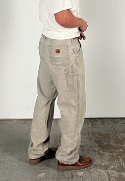 Vintage Carhartt Carpenter Pants Men's Stone Grey