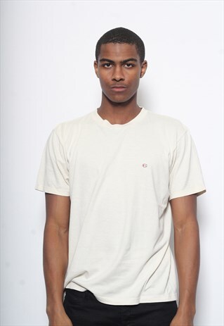 VINTAGE CHAMPION LOGO T-SHIRT BLEIGE