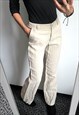Vintage Ivory linen Boho Pants / Trousers 