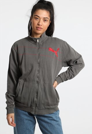90S PUMA EMBROIDERED LOGO ZIPPED SWEATSHIRT