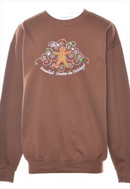 Vintage Beyond Retro Brown Christmas Sweatshirt - L