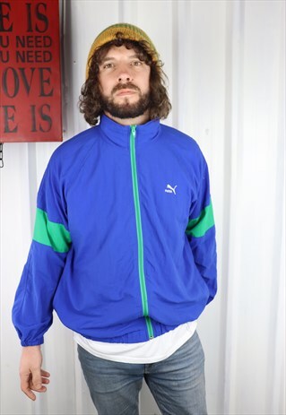 VINTAGE 90'S PUMA OVERSIZED TRACK JACKET , MEDIUM