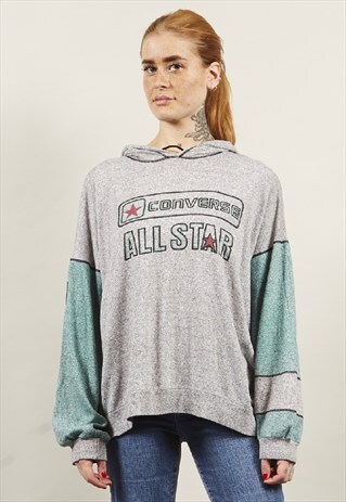 VINTAGE 90'S CONVERSE GREY LIGHTWEIGHT HOODIE