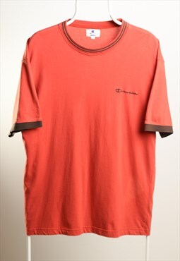 Vintage Champion Script Crewneck T-shirt Orange