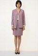80S INCREDIBLE LIGHT PURPLE BLAZER AND PENCIL SKIRT SUIT 287