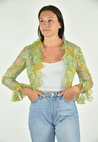 VINTAGE 90'S GREEN SHAWL MEDIUM