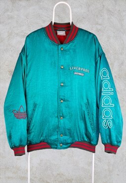 Vintage Adidas Liverpool Bomber Jacket Embroidered Green XL
