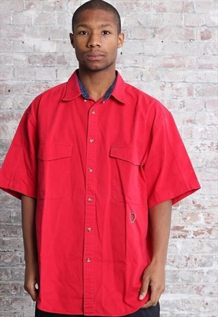 VINTAGE TOMMY HILFIGER LOGO SHIRT RED