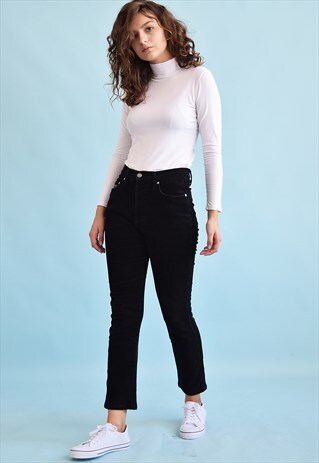 90'S RETRO CORDUROY HIGH WAIST TROUSERS