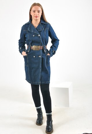 VINTAGE TRENCH DENIM COAT