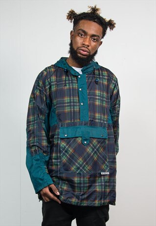 VINTAGE WATERPROOF CAGOULE HOODED JACKET