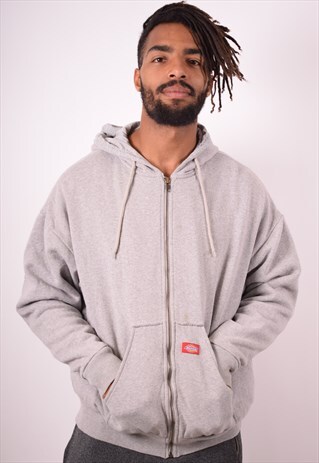 DICKIES MENS VINTAGE HOODIE JACKET XXL GREY 90S