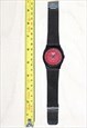 RED & BLACK WATCH WITH DATE