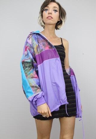 VINTAGE 80S 90S OVERSIZED FESTIVAL SHELL JACKET