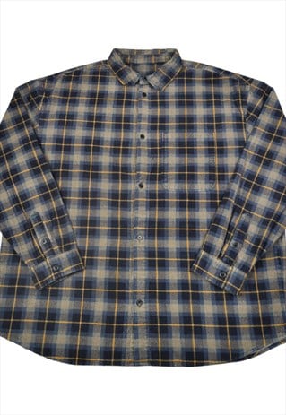 Vintage Corduroy Shirt Checked Pattern XL