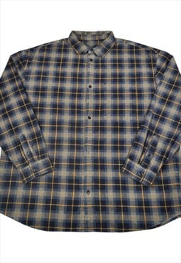 Vintage Corduroy Shirt Checked Pattern XL