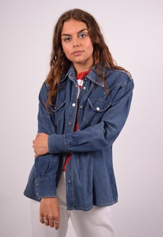 VINTAGE MOSCHINO DENIM SHIRT BLUE