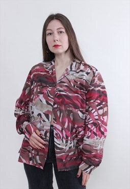 Vintage 80s abstract shirt, relaxed patterned button up 