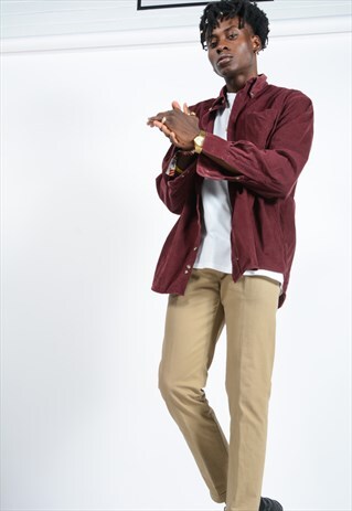 VINTAGE CORDUROY SHIRT IN MAROON